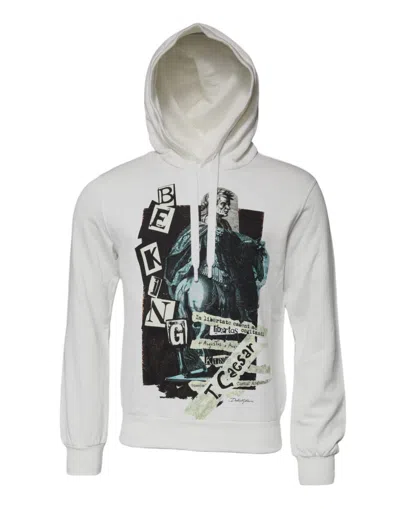 Pre-owned Dolce & Gabbana White Caesar Cotton Hooded Pullover Men's Sweater ()