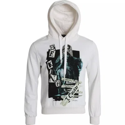 Pre-owned Dolce & Gabbana White Caesar Cotton Hooded Pullover Men's Sweater ()