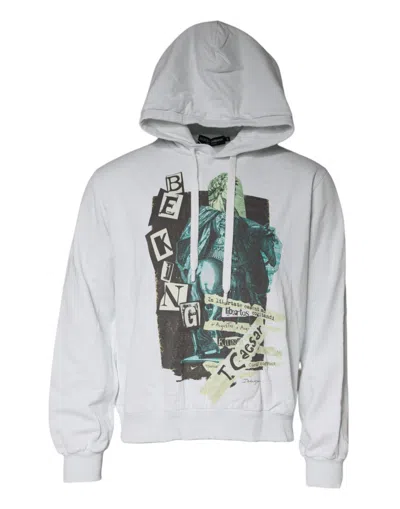 Pre-owned Dolce & Gabbana White Caesar Cotton Hooded Pullover Men's Sweater ()