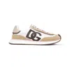 Dolce & Gabbana White Calf Leather Sneakers. Brown Calf Leather Sneakers In Neutrals