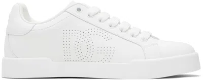 Dolce & Gabbana White Calfskin Portofino Sneakers