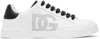 Dolce & Gabbana Perforated Leather Sneakers With Logo Accents And Flat Rubber Sole In White