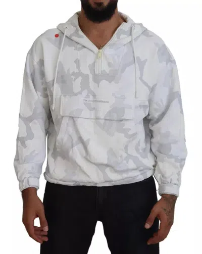 Pre-owned Dolce & Gabbana White Camouflage Hooded Sweatshirt Men's Sweater ()