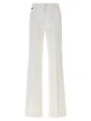 Dolce & Gabbana Wide Leg Denim Trousers With Practical Pockets In White