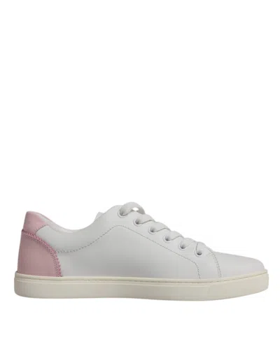 DOLCE & GABBANA WHITE CLASSIC CALF LEATHER SNEAKERS SHOES