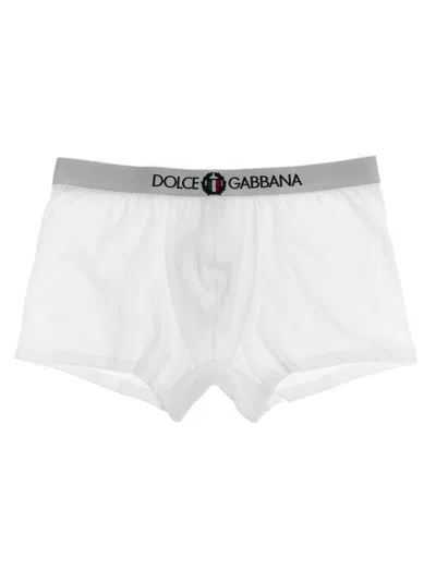 DOLCE & GABBANA WHITE COAT OF ARMS BOXER SHORTS