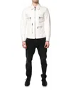 Dolce & Gabbana White Collared Full Zip Biker Coat Jacket In White