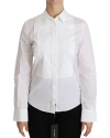 DOLCE & GABBANA DOLCE & GABBANA WHITE COLLARED LONG SLEEVE POLO WO