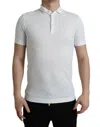 DOLCE & GABBANA DOLCE & GABBANA WHITE COLLARED SHORT SLEEVE CROWN MEN'S T-SHIRT