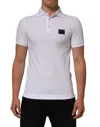 Dolce & Gabbana White Collared Short Sleeves Polo Men T-shirt In White