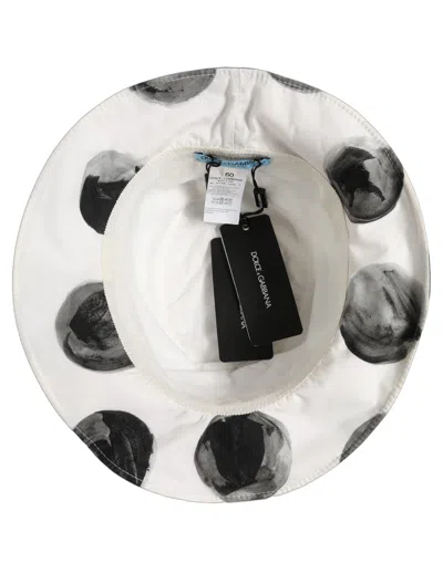 Dolce & Gabbana White Cotton Big Polka Dot Pattern Bucket Hat