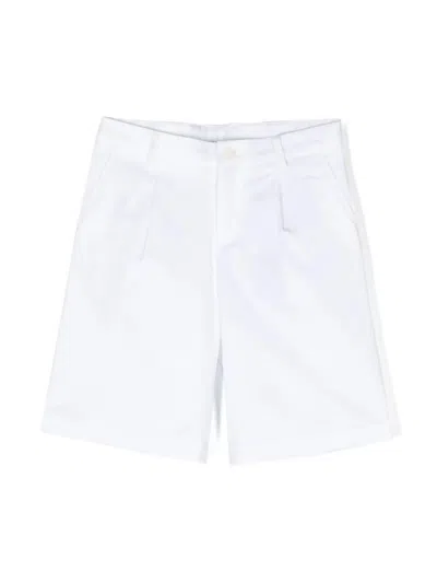 Dolce & Gabbana Kids' White Cotton Blend Bermuda Shorts With Logo Application