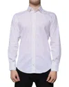 Dolce & Gabbana White Gold Cotton Long Sleeves Men Formal Shirt In White