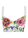 Dolce & Gabbana Corset Bralette Top With Print In White