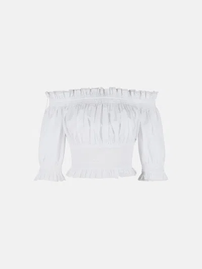 Dolce & Gabbana White Cotton Blend Top