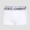 Dolce & Gabbana White Boxer Briefs With Branded Waistband In Stretch Cotton In White