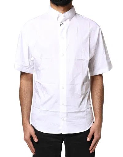 Dolce & Gabbana White Cotton Button Down Casual Men Polo Men's Shirt