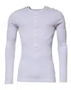 Dolce & Gabbana White Cotton Buttoned Men Pullover Sweater