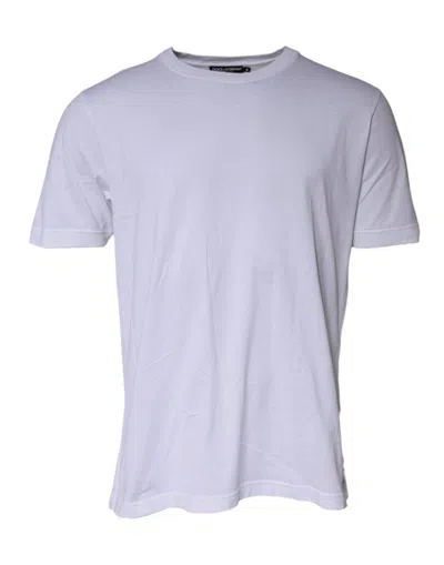 Pre-owned Dolce & Gabbana White Cotton Crew Neck Short Sleeves Men's T-shirt ()