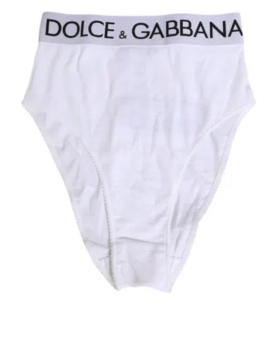 Dolce & Gabbana White Cotton Elastic Dg Logo Waistband  Underwear