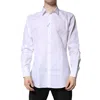 Dolce & Gabbana White Gold Cotton Long Sleeves Men Formal Shirt In White