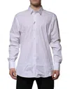Dolce & Gabbana White Cotton Martini Long Sleeve Formal Shirt In White
