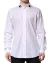 Dolce & Gabbana White Martini Long Sleeves Men Formal Shirt In White