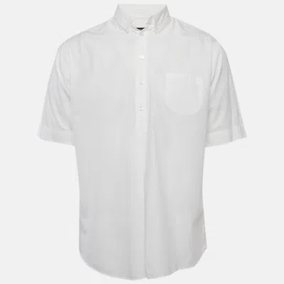 Pre-owned Dolce & Gabbana White Cotton Half Sleeve Shirt L