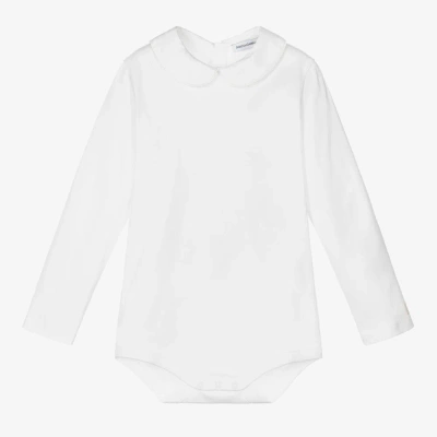 Dolce & Gabbana Babies' White Cotton Jersey Bodysuit