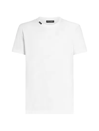 Dolce & Gabbana White Cotton Jersey T-shirt With Application