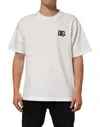 Dolce & Gabbana White Cotton Logo Print Crew Neck T-shirt In White