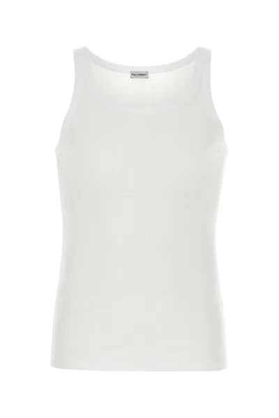DOLCE & GABBANA DOLCE & GABBANA WHITE COTTON MARCELLO TANK TOP