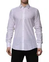 Dolce & Gabbana White Cotton Martini Long Sleeve Formal Shirt