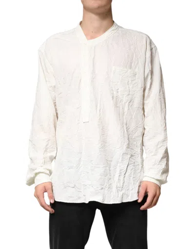 Dolce & Gabbana White Cotton Men Long Sleeves Men Shirt