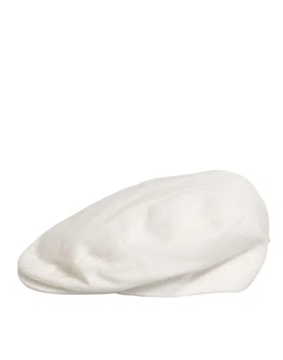 Dolce & Gabbana White Cotton Newsboy Cloth Capello Men Cap Hat In Neutral