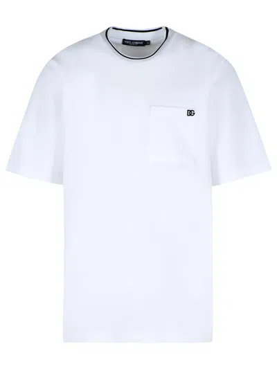 Dolce & Gabbana White Cotton Piquet T-shirt