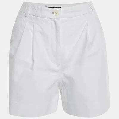 Pre-owned Dolce & Gabbana White Cotton Pleated Shorts S