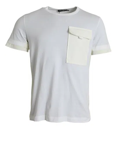 Dolce & Gabbana White Cotton Pocket Short Sleeves T-shirt