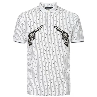DOLCE & GABBANA DOLCE & GABBANA WHITE COTTON POLO MEN'S SHIRT