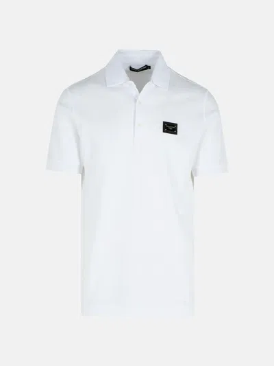 Dolce & Gabbana White Cotton Polo Shirt