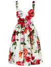 Dolce & Gabbana White Cotton Poplin Dress In White