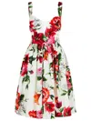 Dolce & Gabbana White Cotton Poplin Dress In Multi
