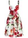 Dolce & Gabbana White Cotton Poplin Dress In Multi