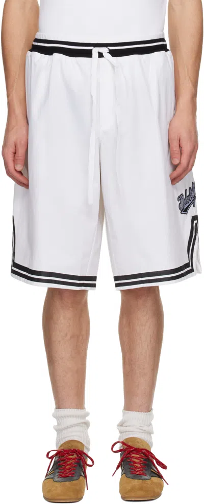 Dolce & Gabbana White Cotton Poplin Shorts In Gray