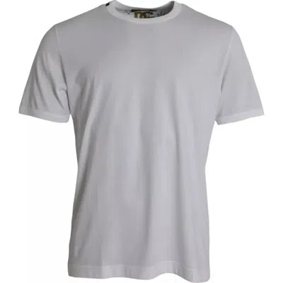 Dolce & Gabbana White Cotton Round Neck Short Sleeves T-shirt In Gray