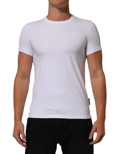 DOLCE & GABBANA WHITE COTTON ROUND NECK UNDERWEAR T-SHIRT