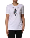 Dolce & Gabbana White Cotton Sequin Embellished Top T-shirt In White
