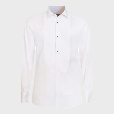 Dolce & Gabbana White Tailored-cut Cotton Shirt In Purple