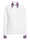Dolce & Gabbana Women Cotton Shirt With Maiolica Print Details In White