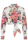 Dolce & Gabbana Cotton Shirt With A Bouquet Of Flowers Print Shirts White In Multi